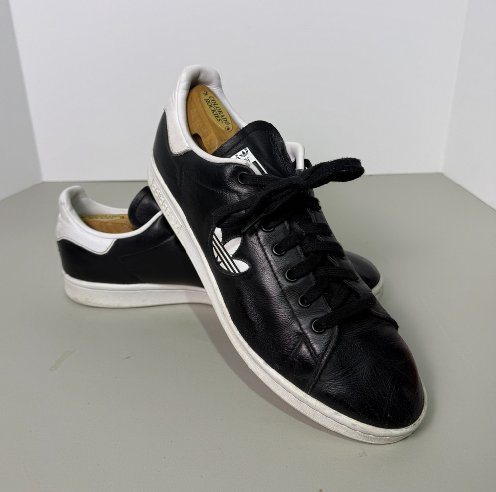 adidas Originals Stan Smith Trefoil Pack Cutout Black White Leather Mens 11.5